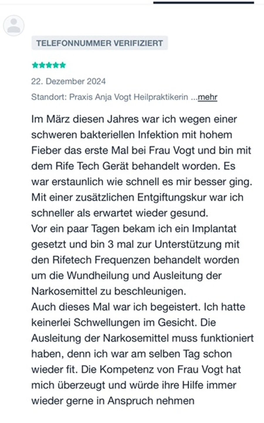 Bewertung von Jameda