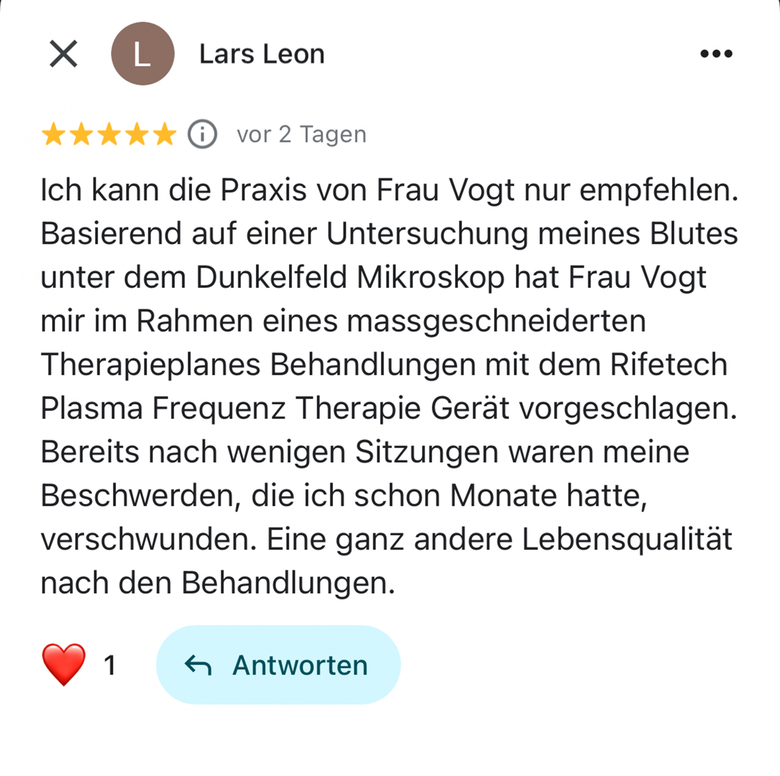 Bewertung von Google